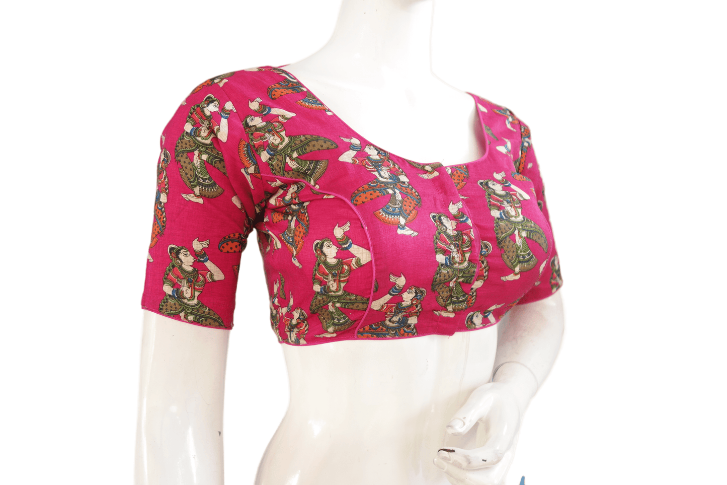 Magenta Color Printed silk Readymade saree blouse - D3blouses