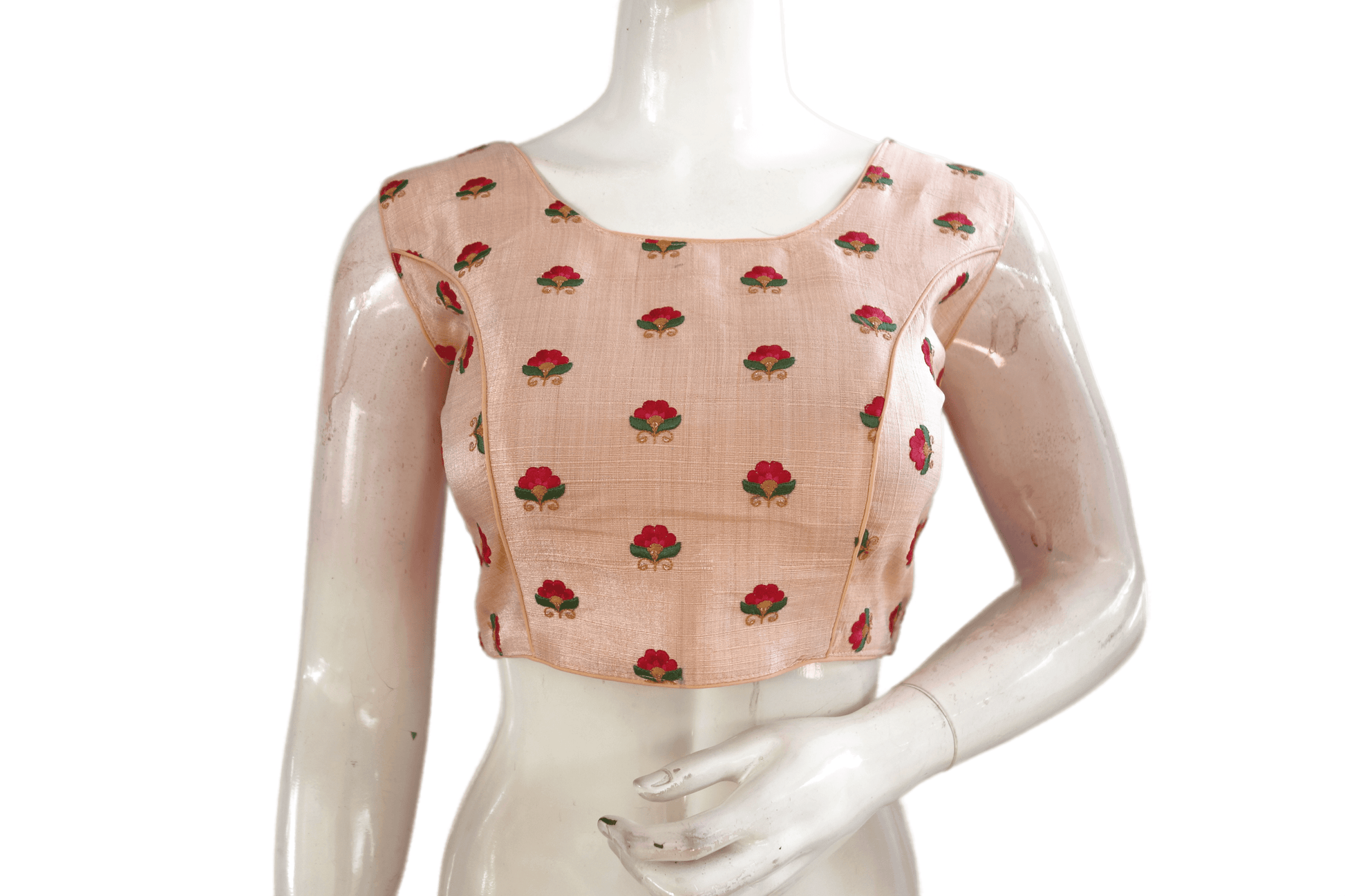Pastel Pink Color Embroidery Party Wear Readymade Blouse - D3blouses