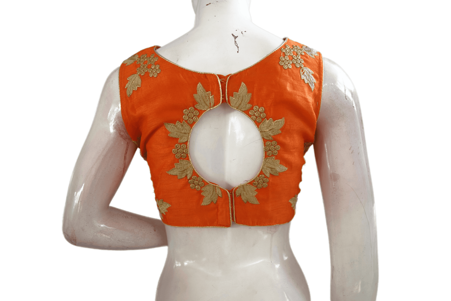 Orange Color Embroidery Party Wear Readymade Blouse - D3blouses