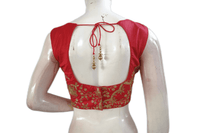Thumbnail for Pinkish Red Color Embroidery Party Wear Readymade Blouse - D3blouses