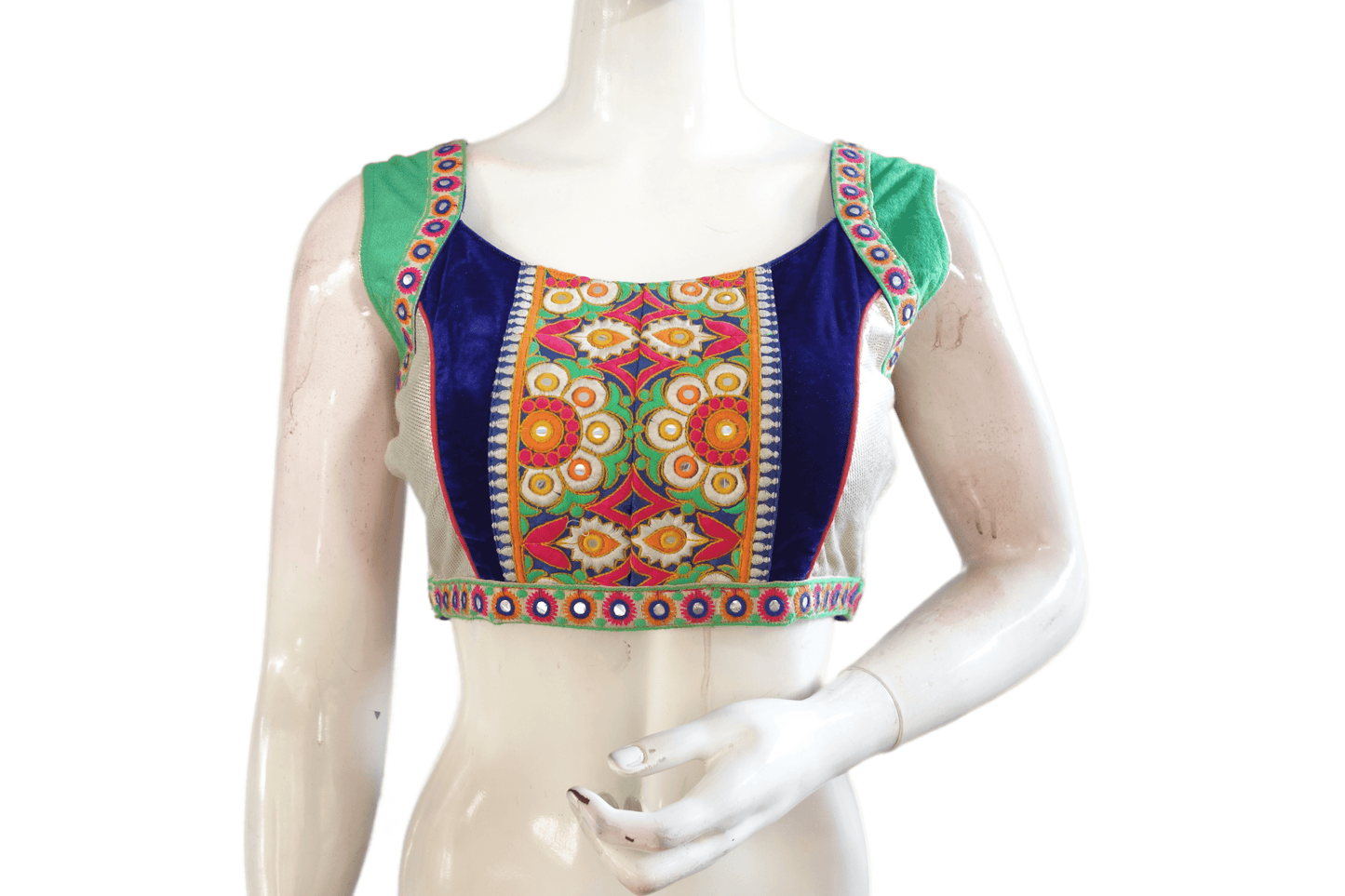 Multi Color Velvet Designer Party Wear Readymade Blouse/ Indian Crop Tops - D3blouses