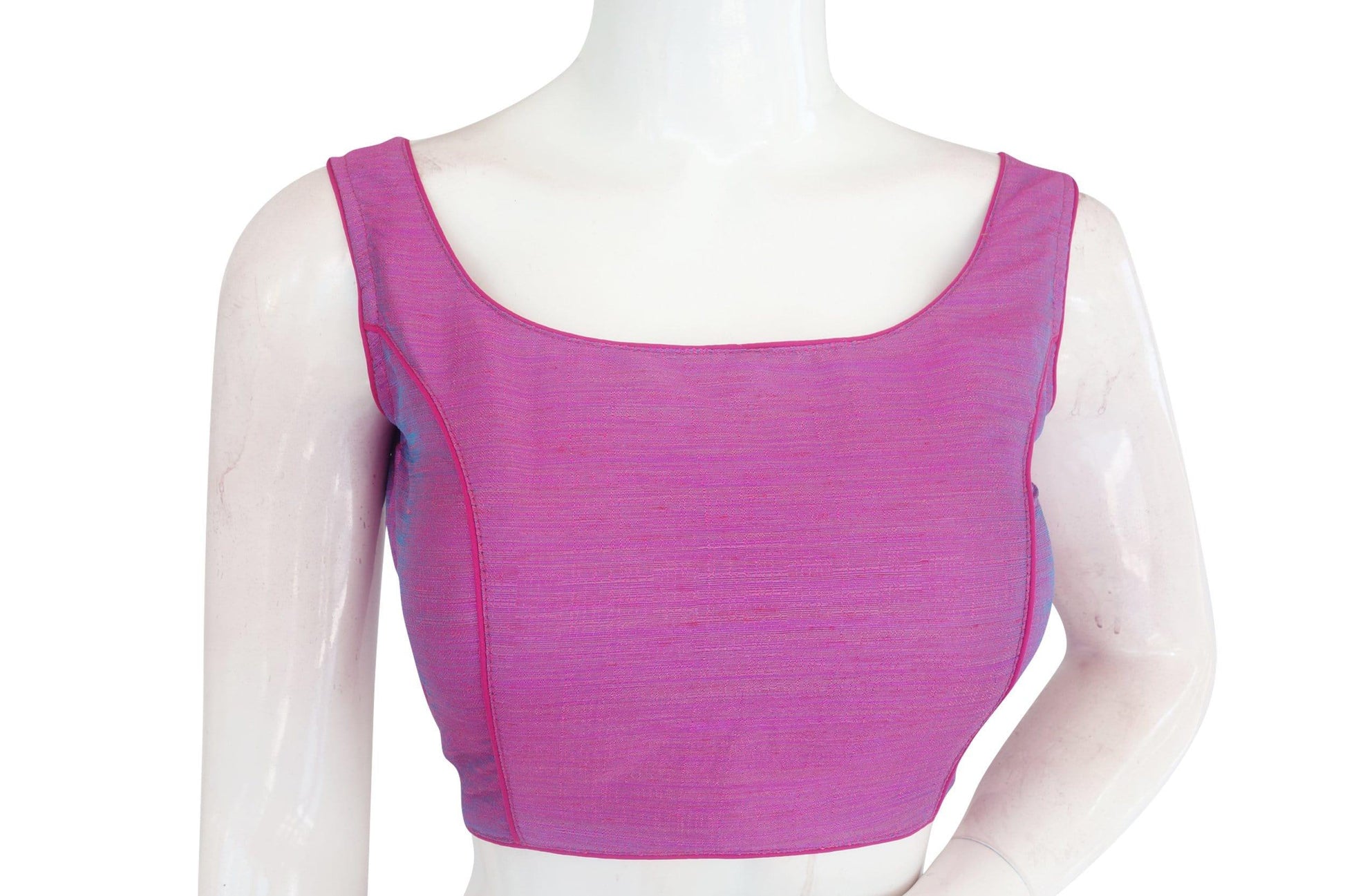 Ravishing Magenta Silk Designer Readymade Blouse: Embrace elegance with our ravishing magenta silk blouse. Designed to captivate, it's perfect for adding a touch of luxury to any ensemble.