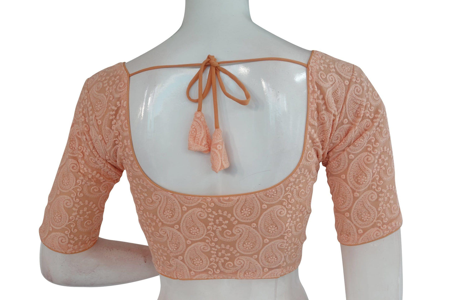 chikankari embroidery readymade saree blouse