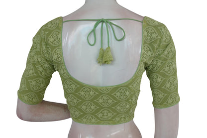 green color chikankari embroidery readymade blouse
