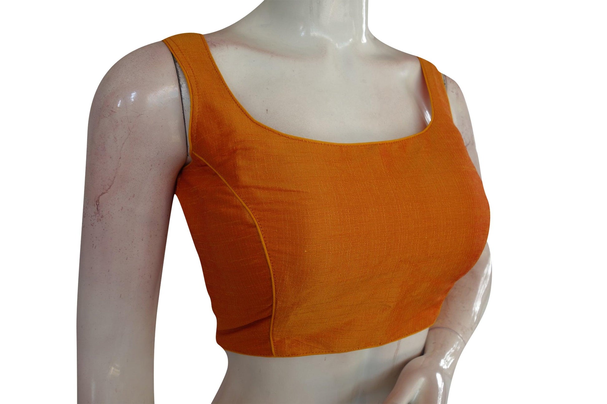 Mustard Color Plain Semi Silk designer Readymade Saree Blouse