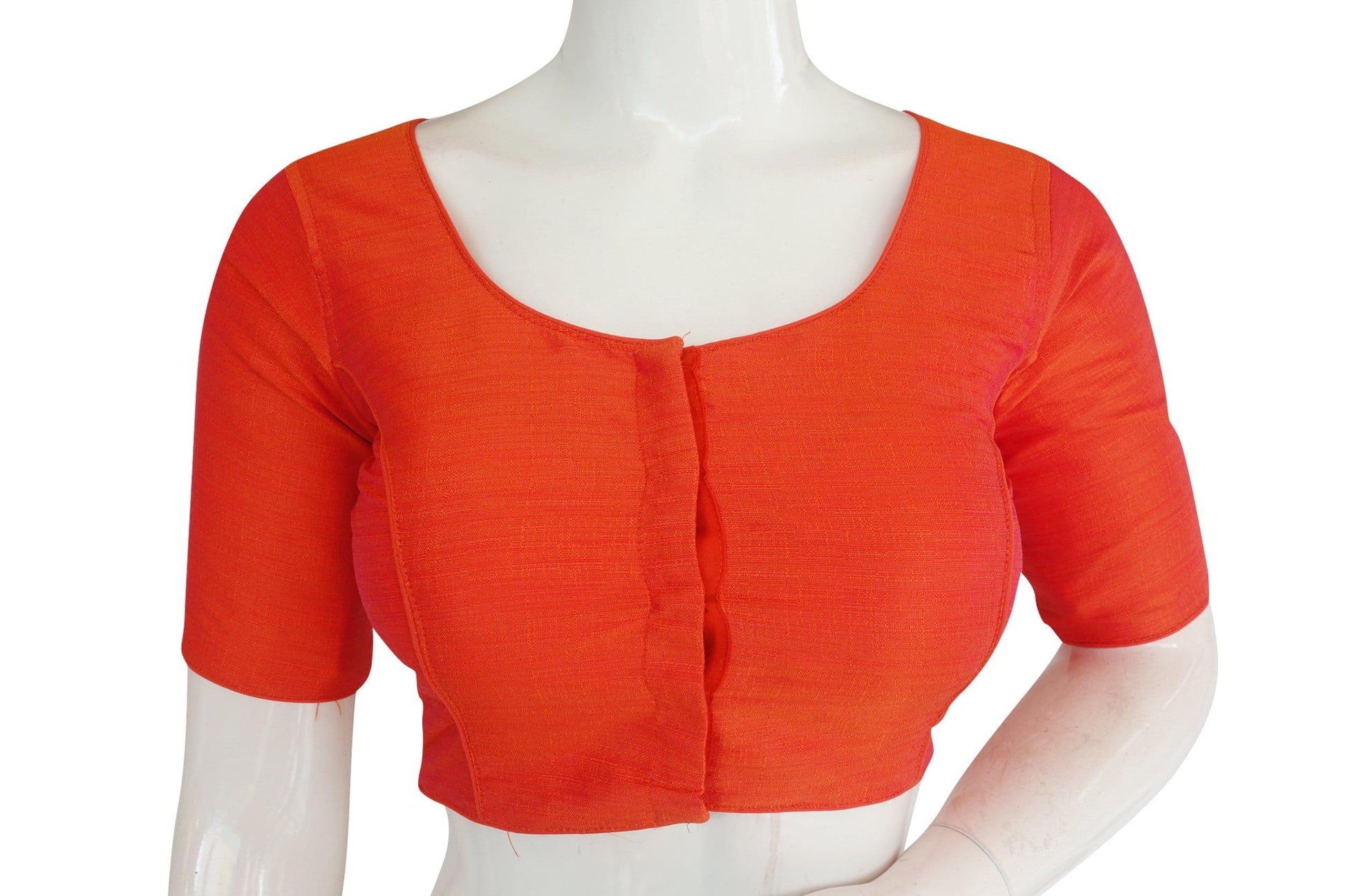 peach color plain semi silk readymade saree blouse indian readymade blouse