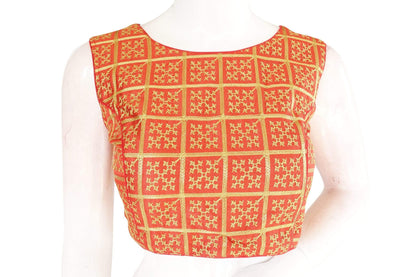 color banaras brocade silk readymade blouse with matching mask