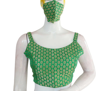 green color brocade silk designer readymade blouse