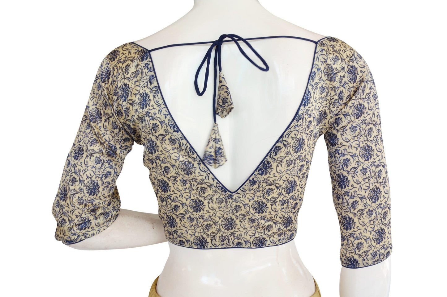 printed silk v neck designer readymade blouse 12