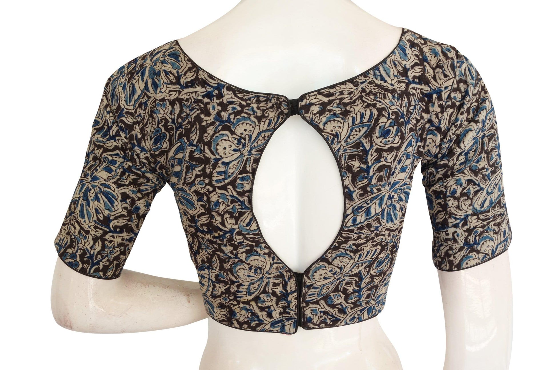 kalamkari boat neck readymade saree blouse 27