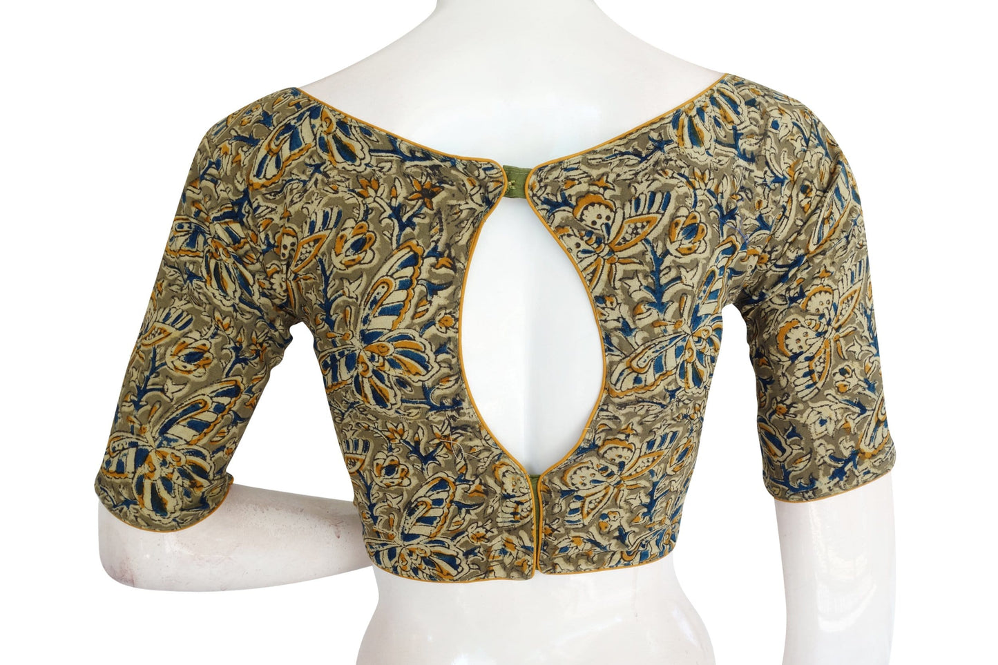 kalamkari boat neck readymade saree blouse 32