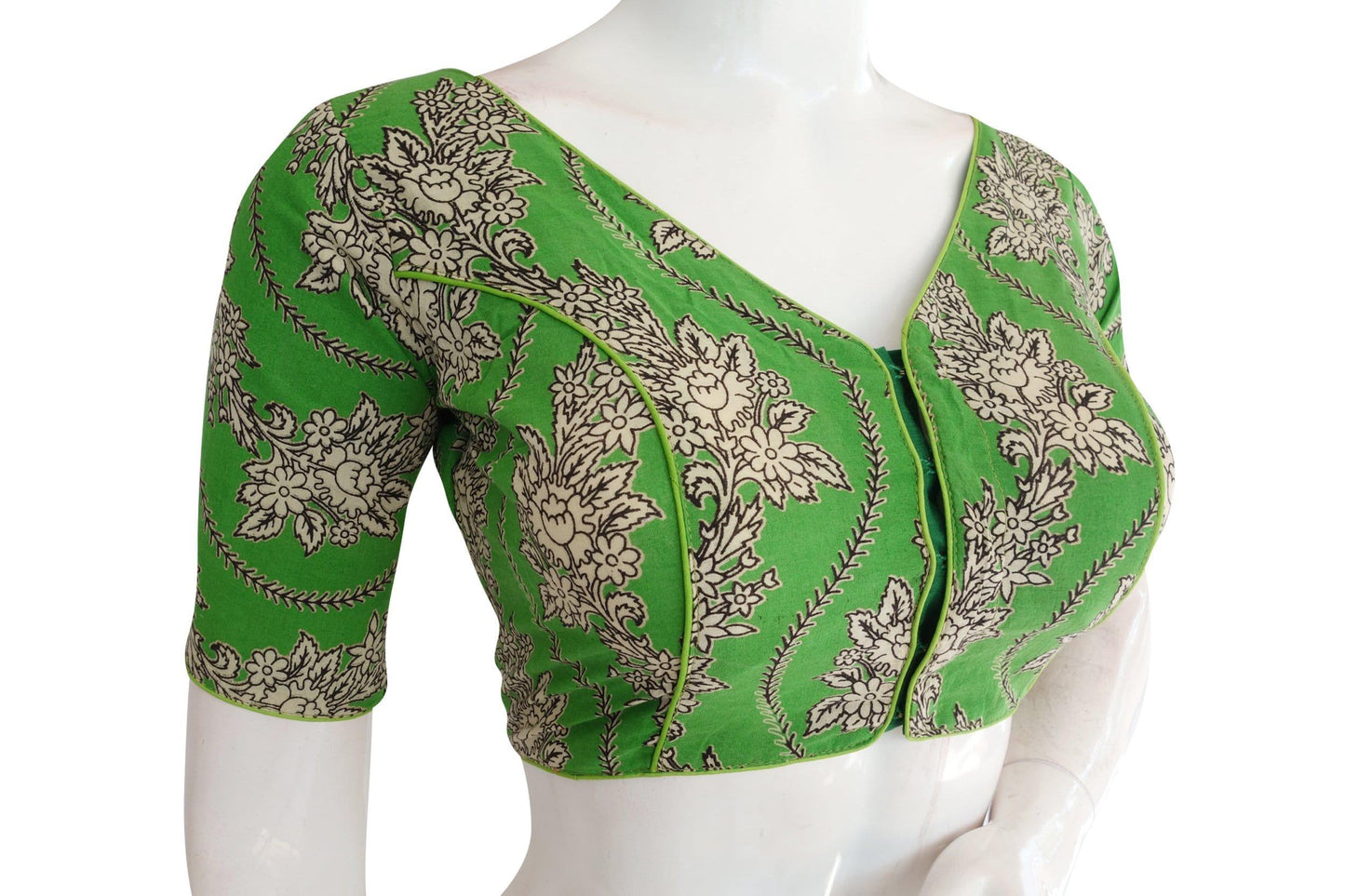 kalamkari v neck designer readymade blouse 2