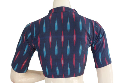 color ikkat collar designer readymade blouse 1