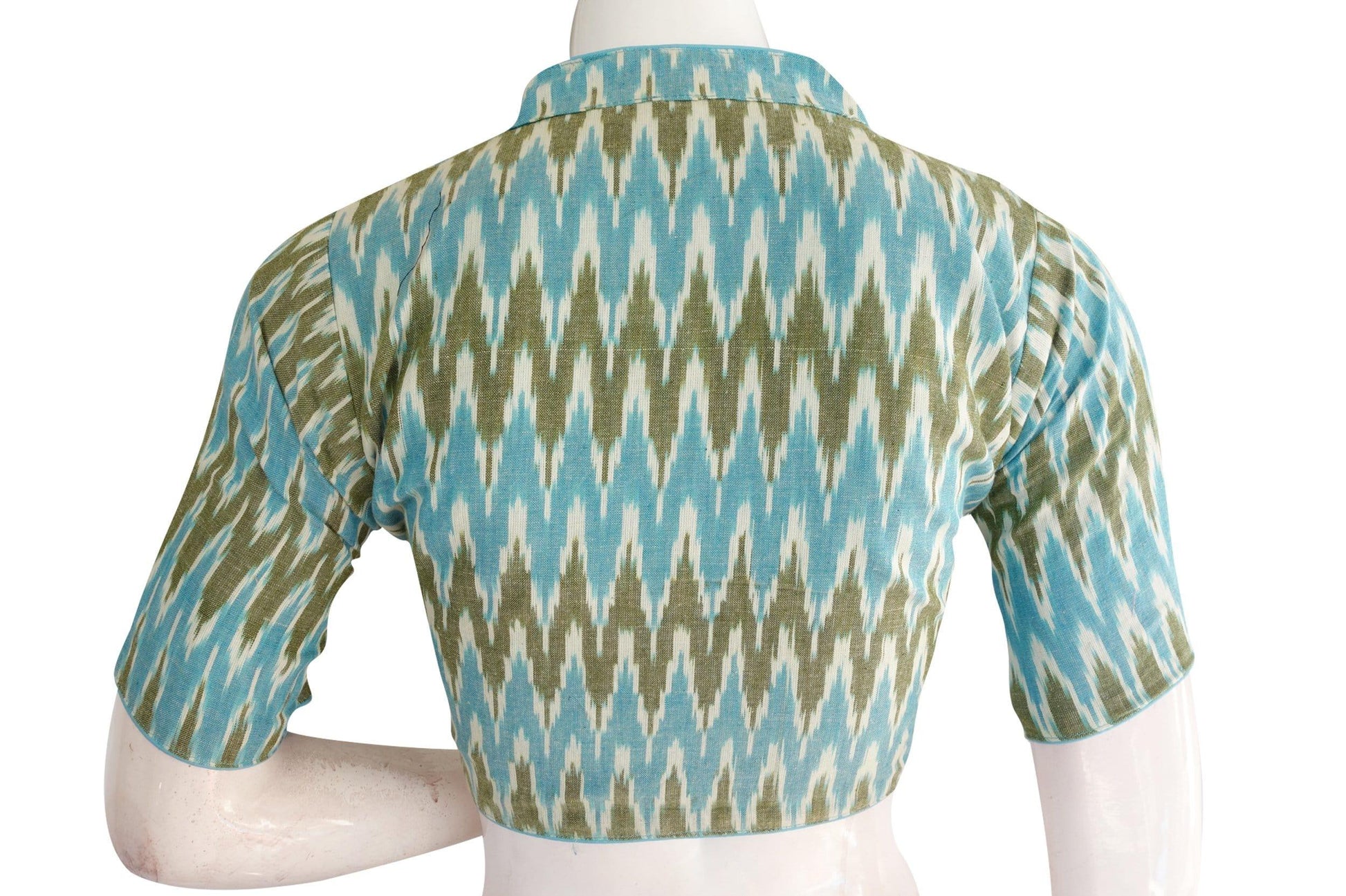 color ikkat collar designer readymade blouse 5