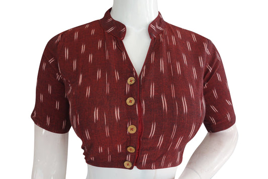 color ikkat collar designer readymade blouse 4