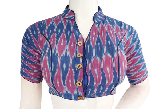 color ikkat collar designer readymade blouse 7
