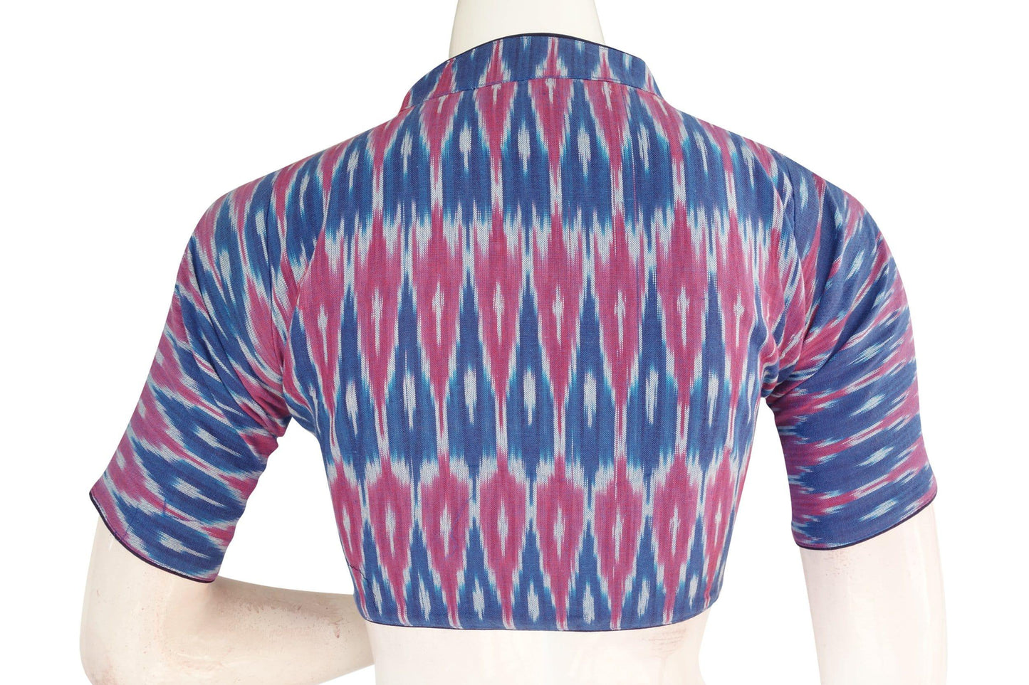 color ikkat collar designer readymade blouse 7