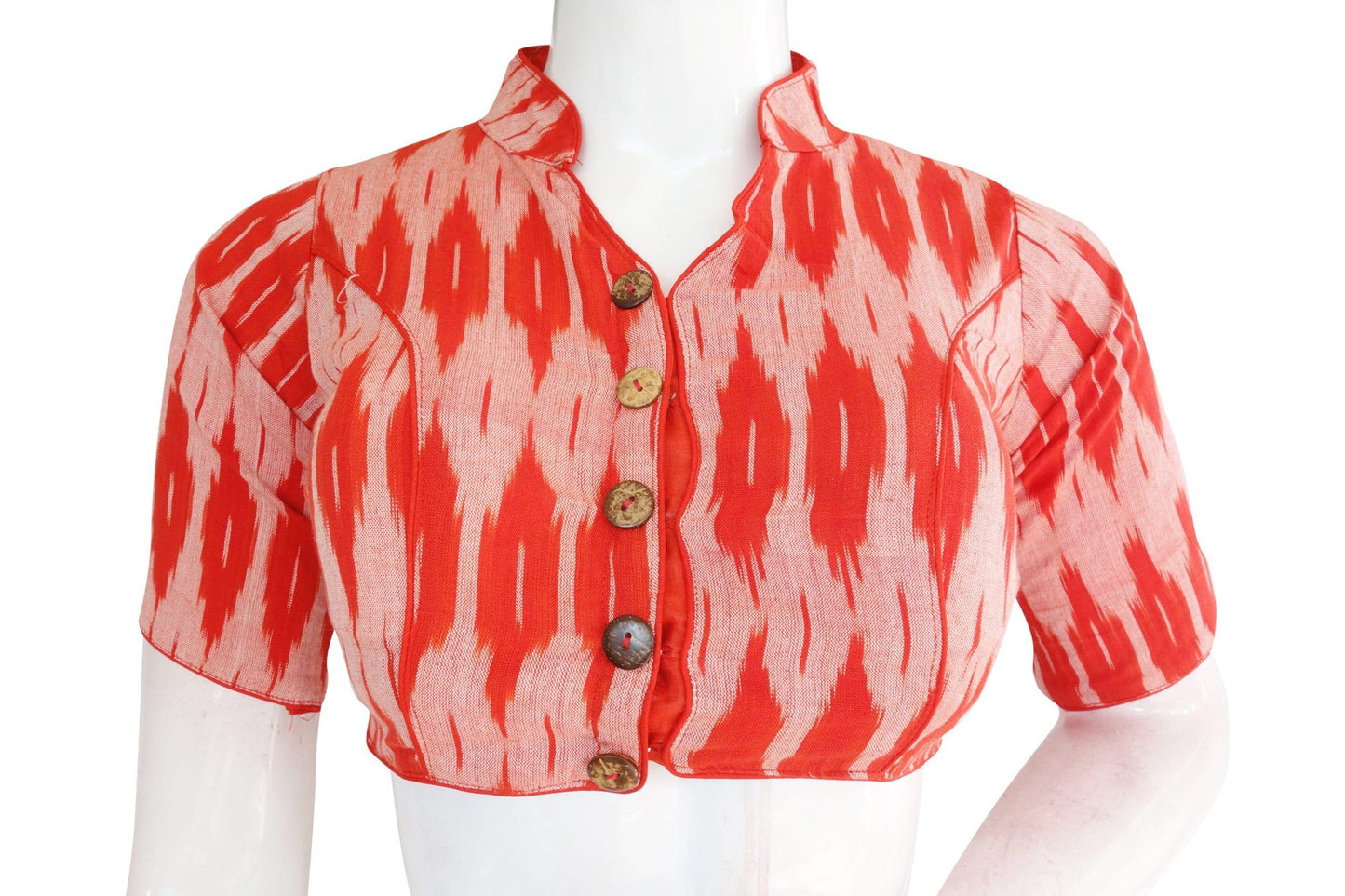 ikkat collar designer readymade blouse 4