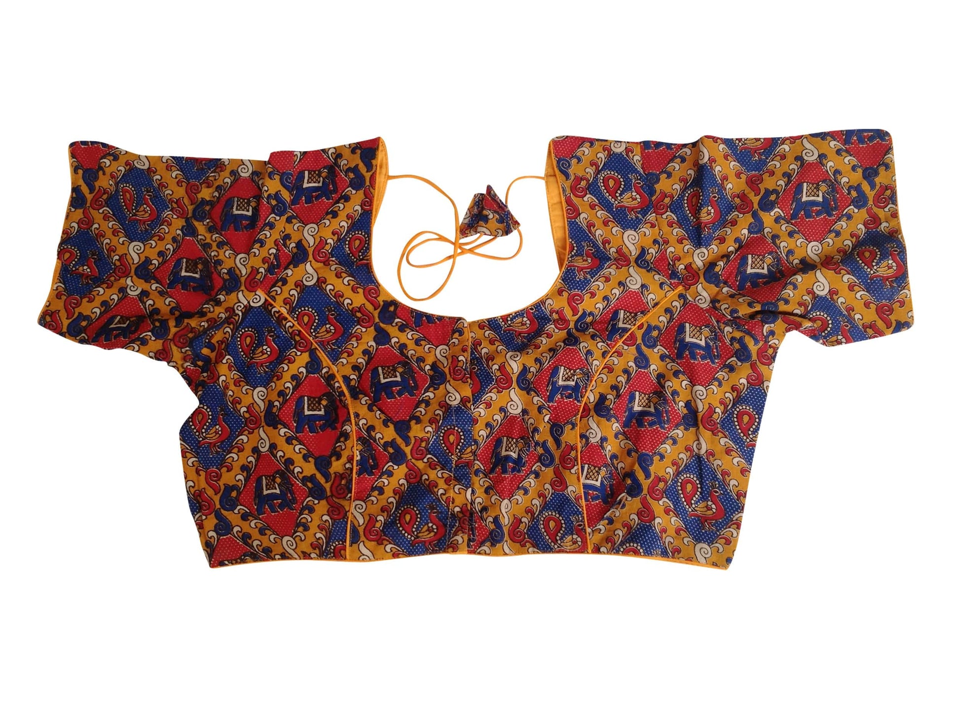 kalamkari plus size brocade silk readymade saree blouses 2