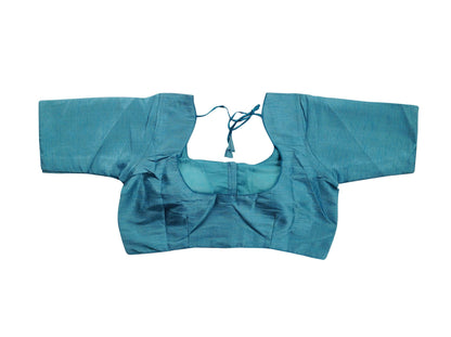 plus size plain semi silk readymade blouses 3