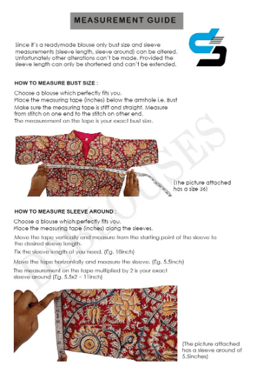 Kalamkari Readymade Saree Blouse With Puff Sleeves, Kalamkari Designer Blouse - D3blouses