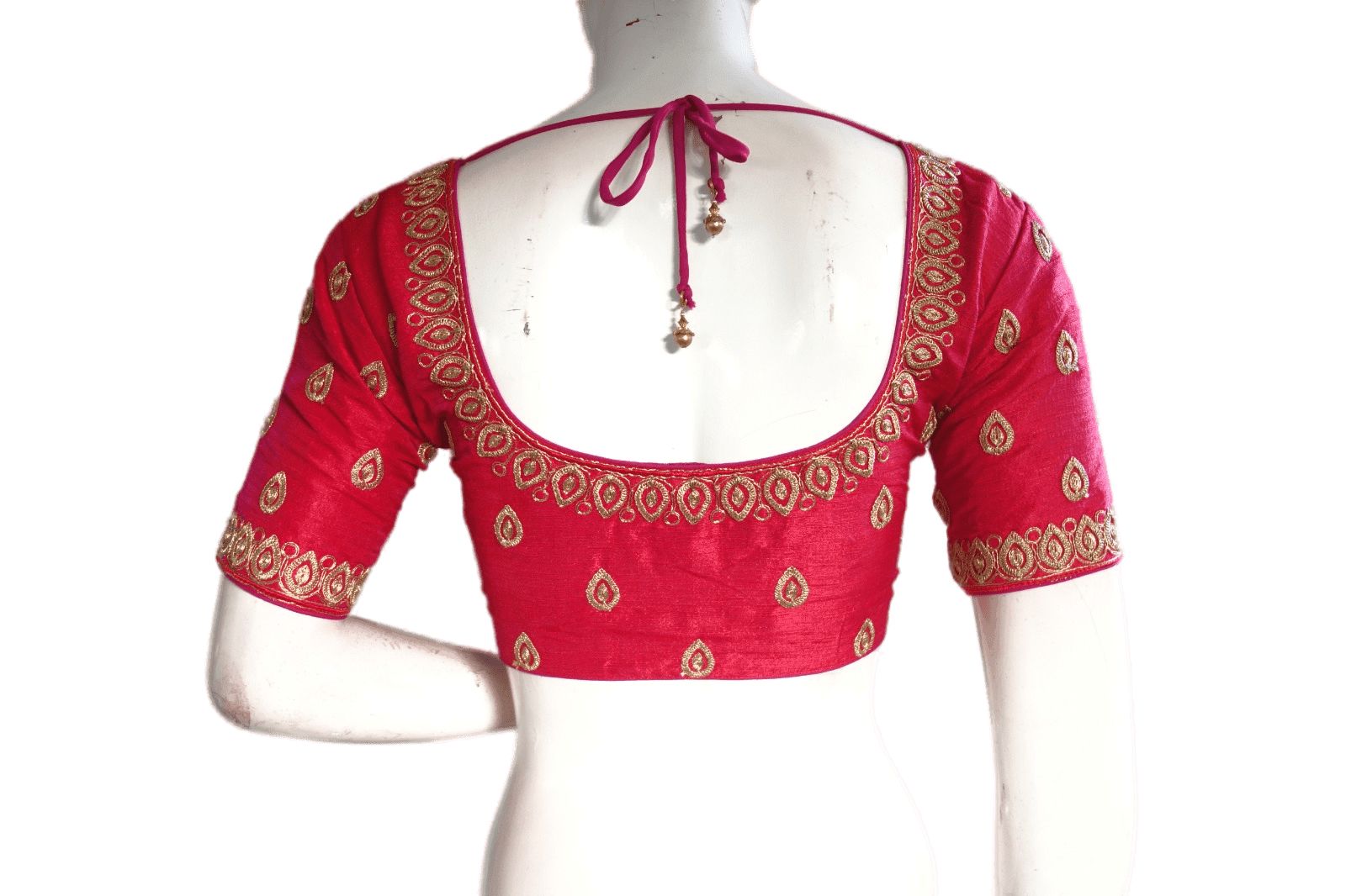 Pink Color Semi Silk Embroidery Designer, Party Wear Readymade Blouse/ Indian Crop Tops - D3blouses