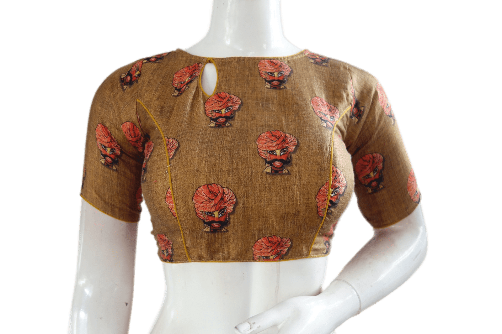 Printed Silk Boat neck Designer Readymade Blouse - D3blouses